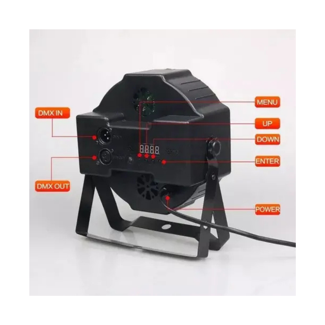 PACK X2 FOCOS LED RGB 18 LUCES DMX PARA FIESTA DISCO ESCENARIO DJ