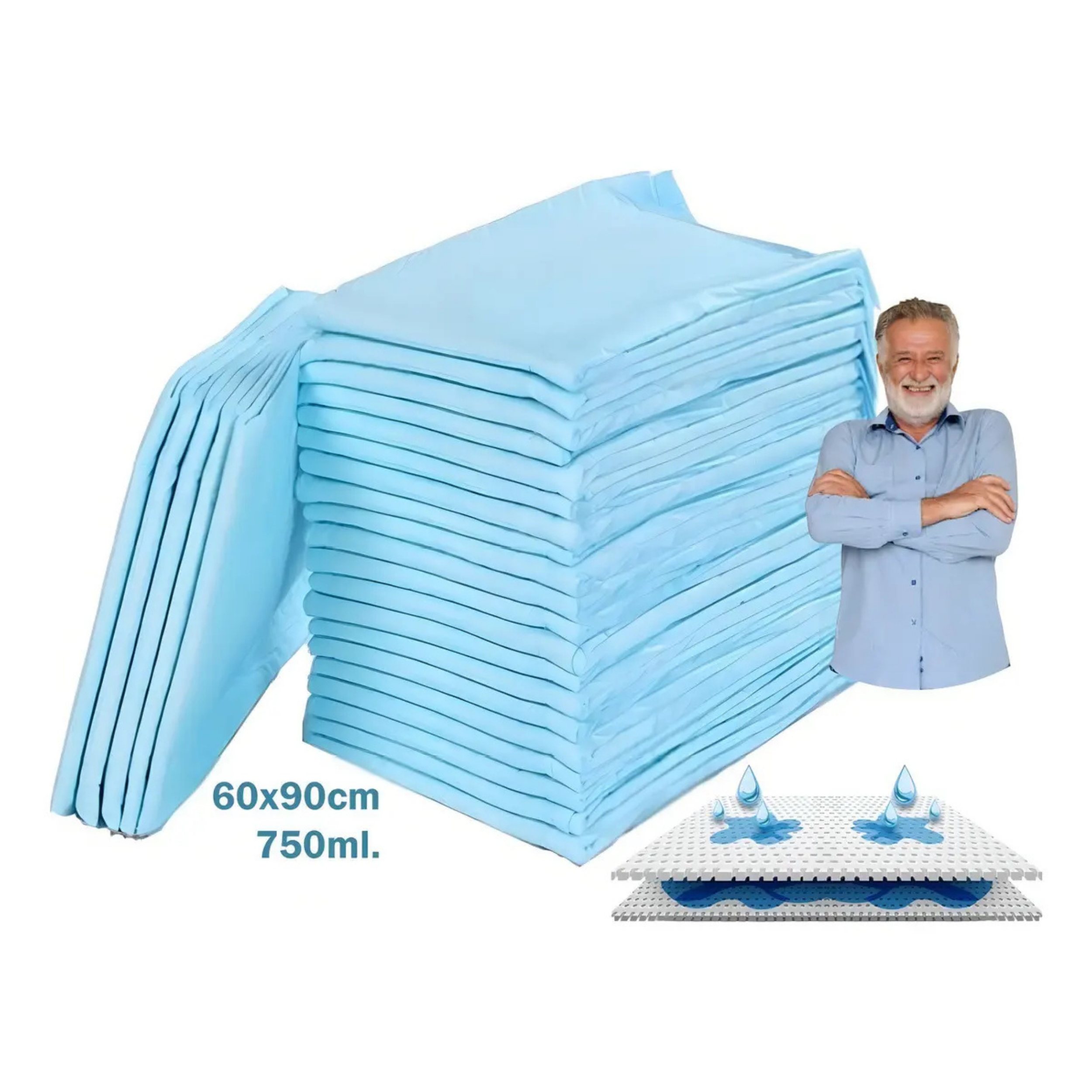 PAÑALES PARA ADULTOS SMART CARE BLANCA 90X60 GRANDE X 40 UNIDADES