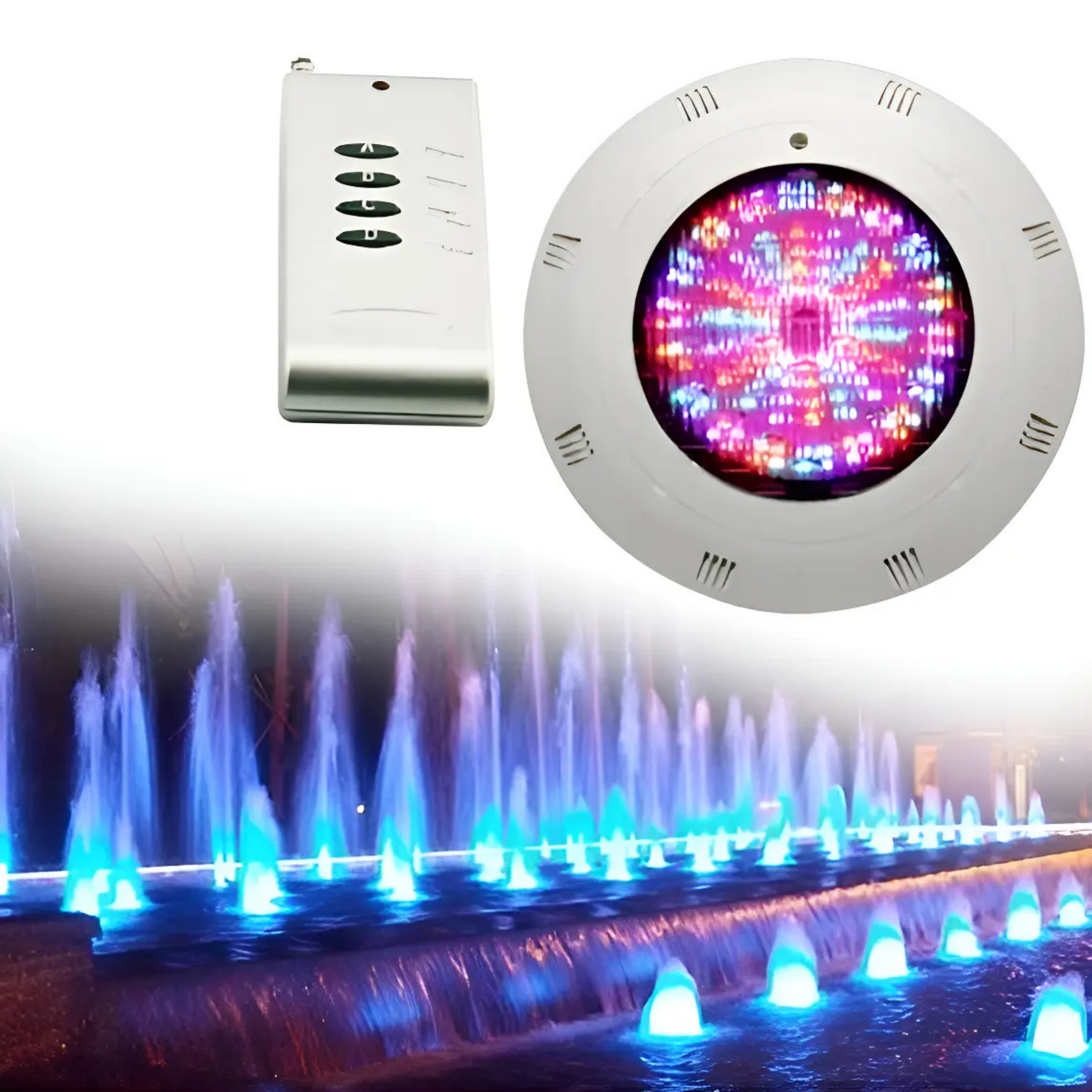 FOCO LED PISCINA MULTICOLOR RGB 18W + CONTROL REMOTO