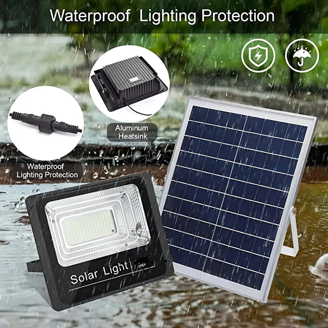 FOCO SOLAR LED 200W CON CONTROL REMOTO - IP66 -LUZ BLANCA FRÍA