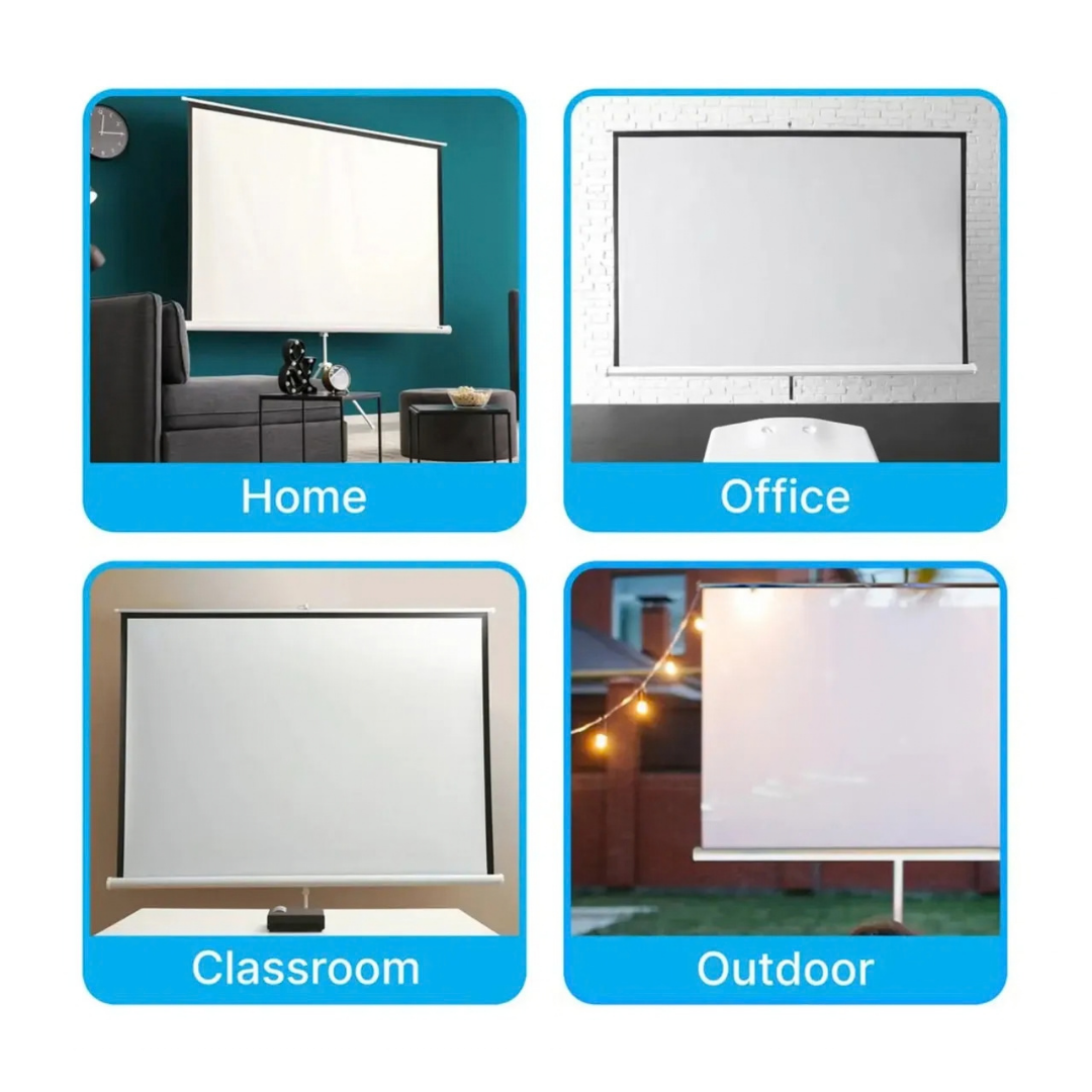 TELÓN PANTALLA CON TRÍPODE PARA PROYECTOR 84"