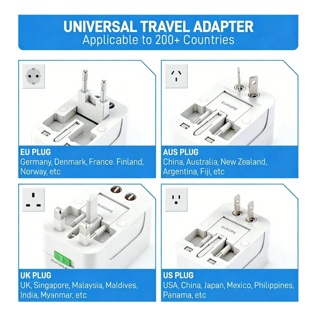ADAPTADOR MULTIENCHUFE CONVERTIDOR ENCHUFE UNIVERSAL ( PACK 2 UNIDADES )