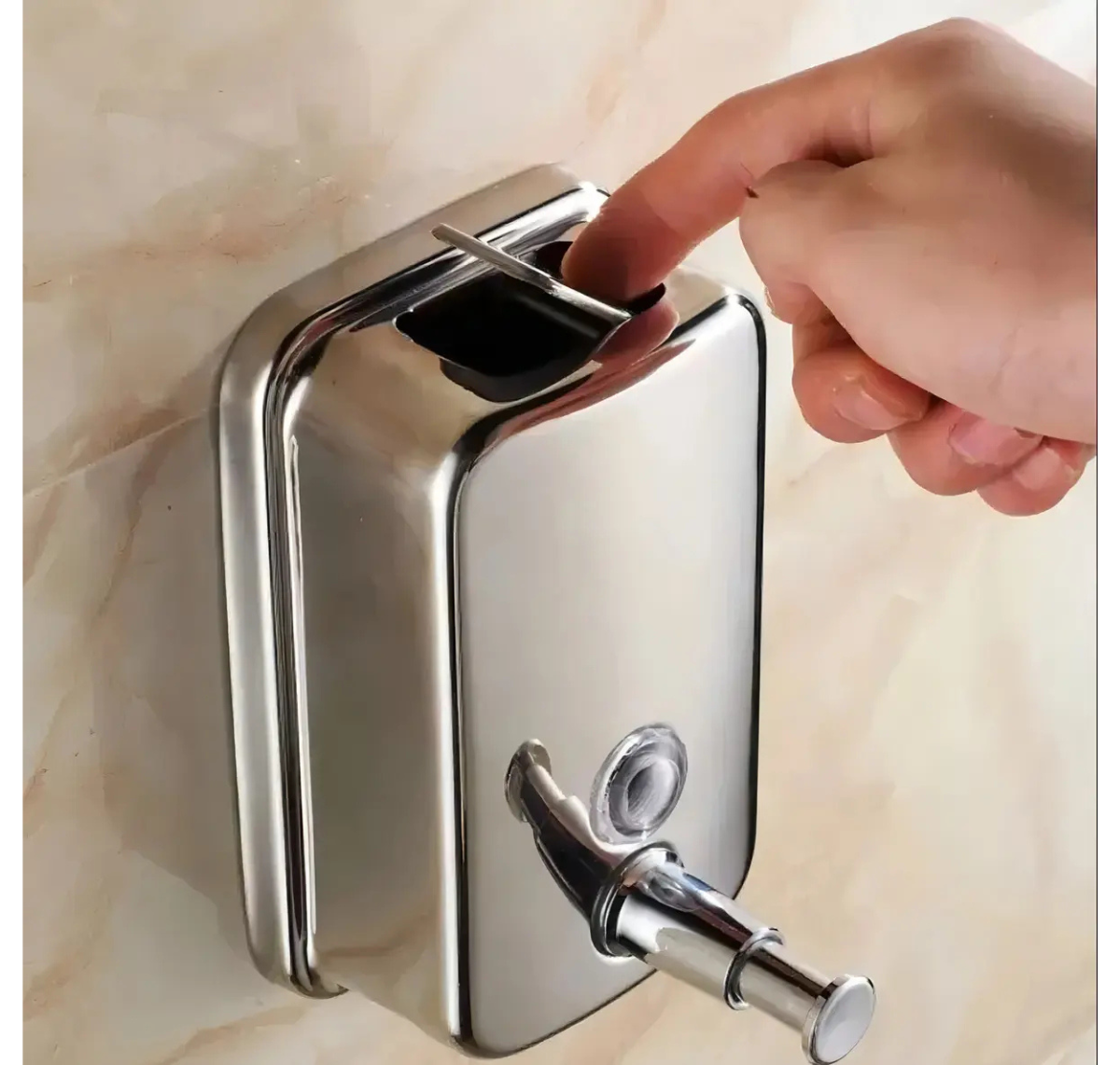 DISPENSADOR DE JABÓN ACERO INOXIDABLE 500ml PLATEADO