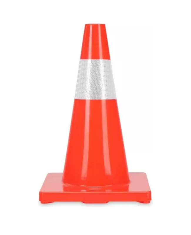 CONO DE TRÁFICO FLEXIBLE REFLECTANTE 45 CM CON FRANJA DE SEGURIDAD
