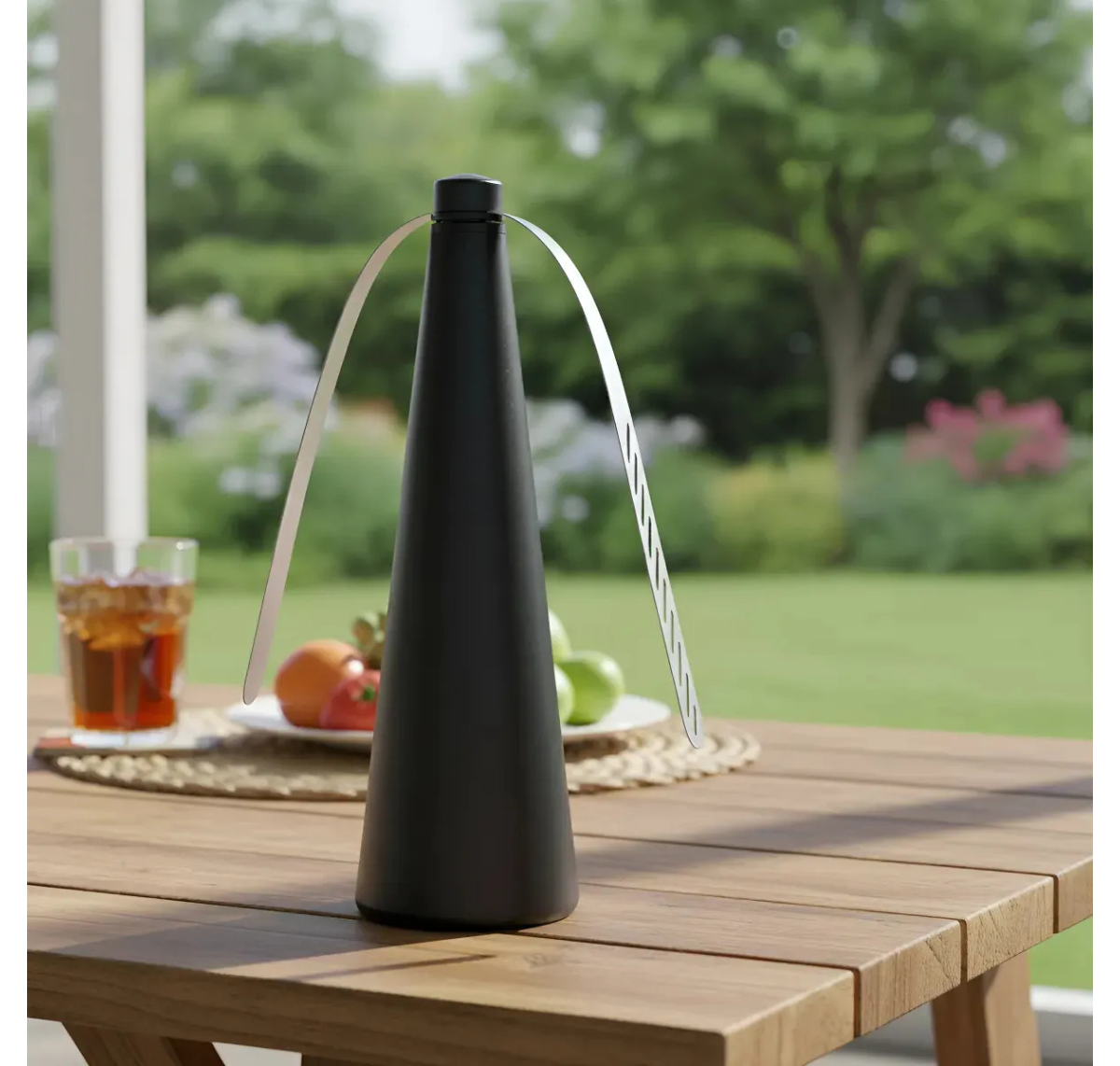 ABANICO VENTILADOR REPELENTE DE MOSCAS PORTÁTIL COLOR NEGRO