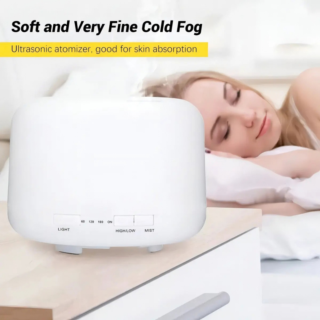 HUMIDIFICADOR ULTRASÓNICO DIFUSOR DE AROMA 500 ml BLANCO