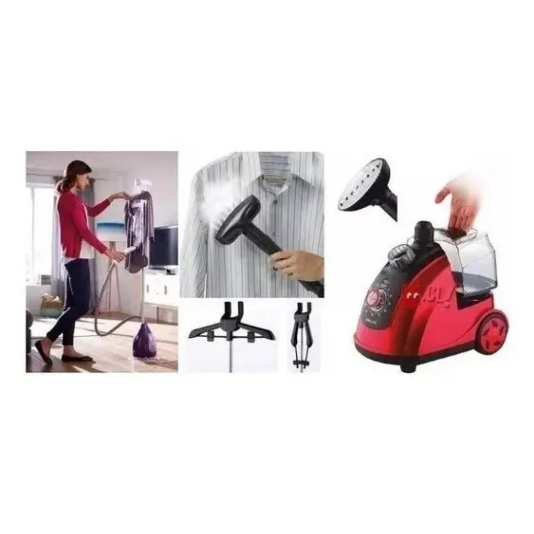 PLANCHA A VAPOR VERTICAL 1800W CON RUEDAS - COLOR ROJO