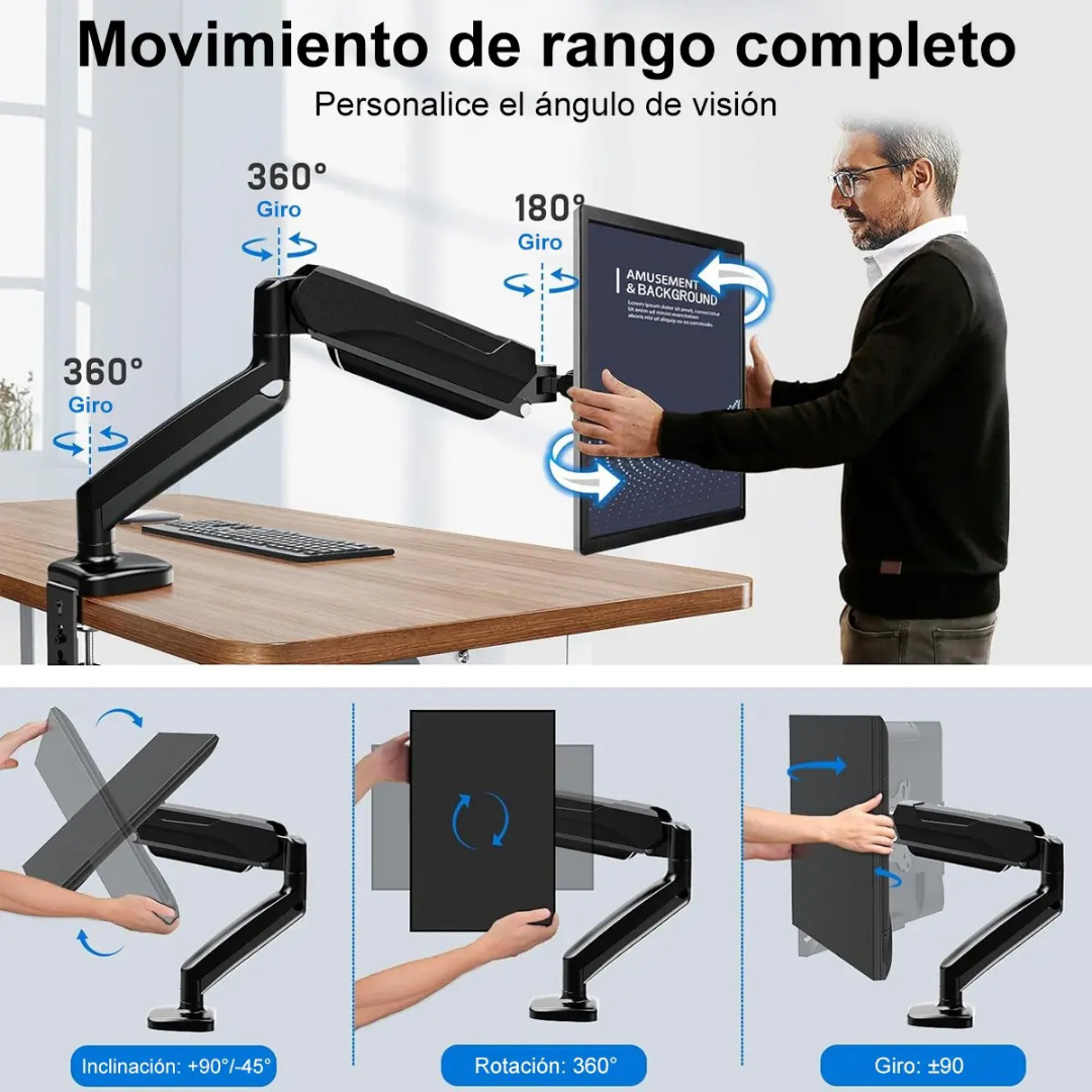 SOPORTE MONITOR ESCRITORIO 17" A 32" CON BRAZO ARTICULADO