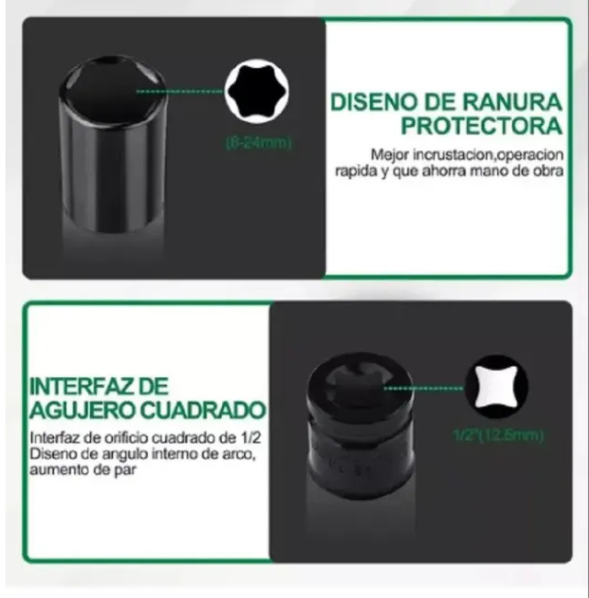 JUEGO DE DADOS Y LLAVES VASO 1/2" 20 PIEZAS MECÁNICA PROFESIONAL NEGRO