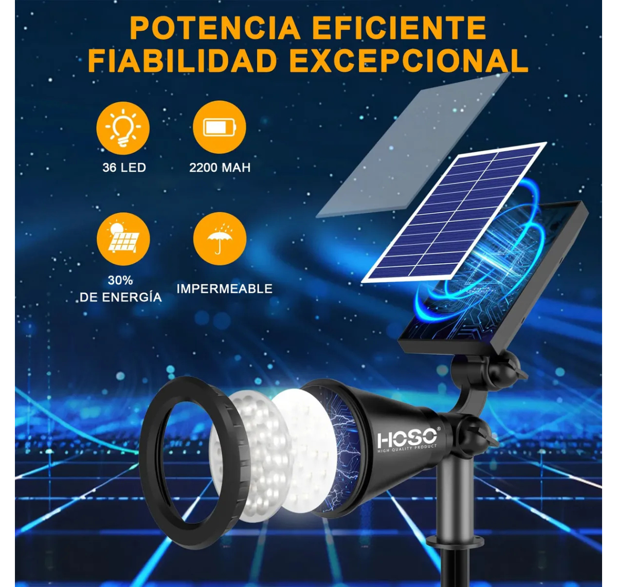 FOCO SOLAR LED RGB 2 EN 1 ESTACA Y COLGANTE PARA JARDÍN -IMPERMEABLE