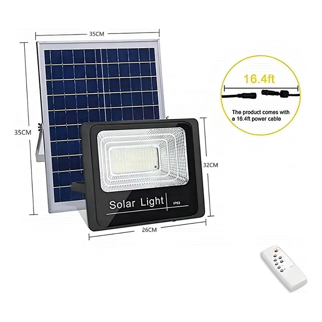 FOCO SOLAR LED 200W CON CONTROL REMOTO - IP66 -LUZ BLANCA FRÍA