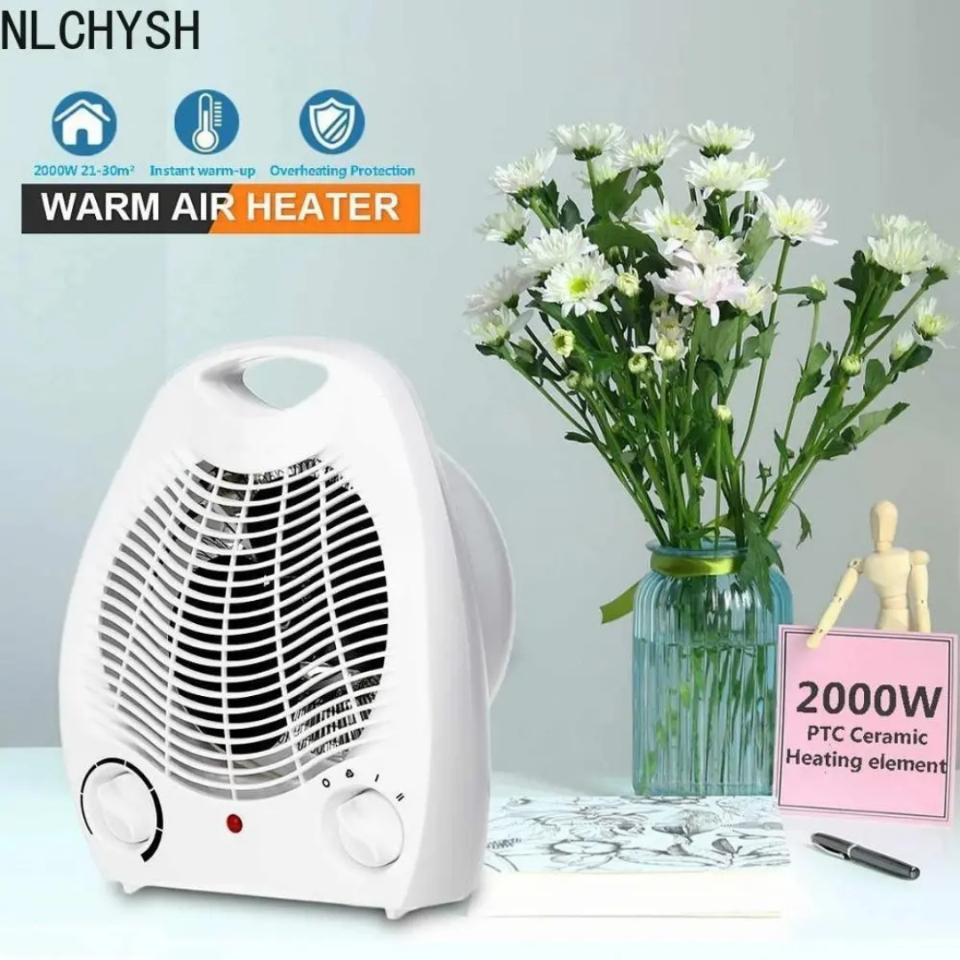 CALEFACTOR VENTILADOR ELÉCTRICO PORTÁTIL 2000W PTC