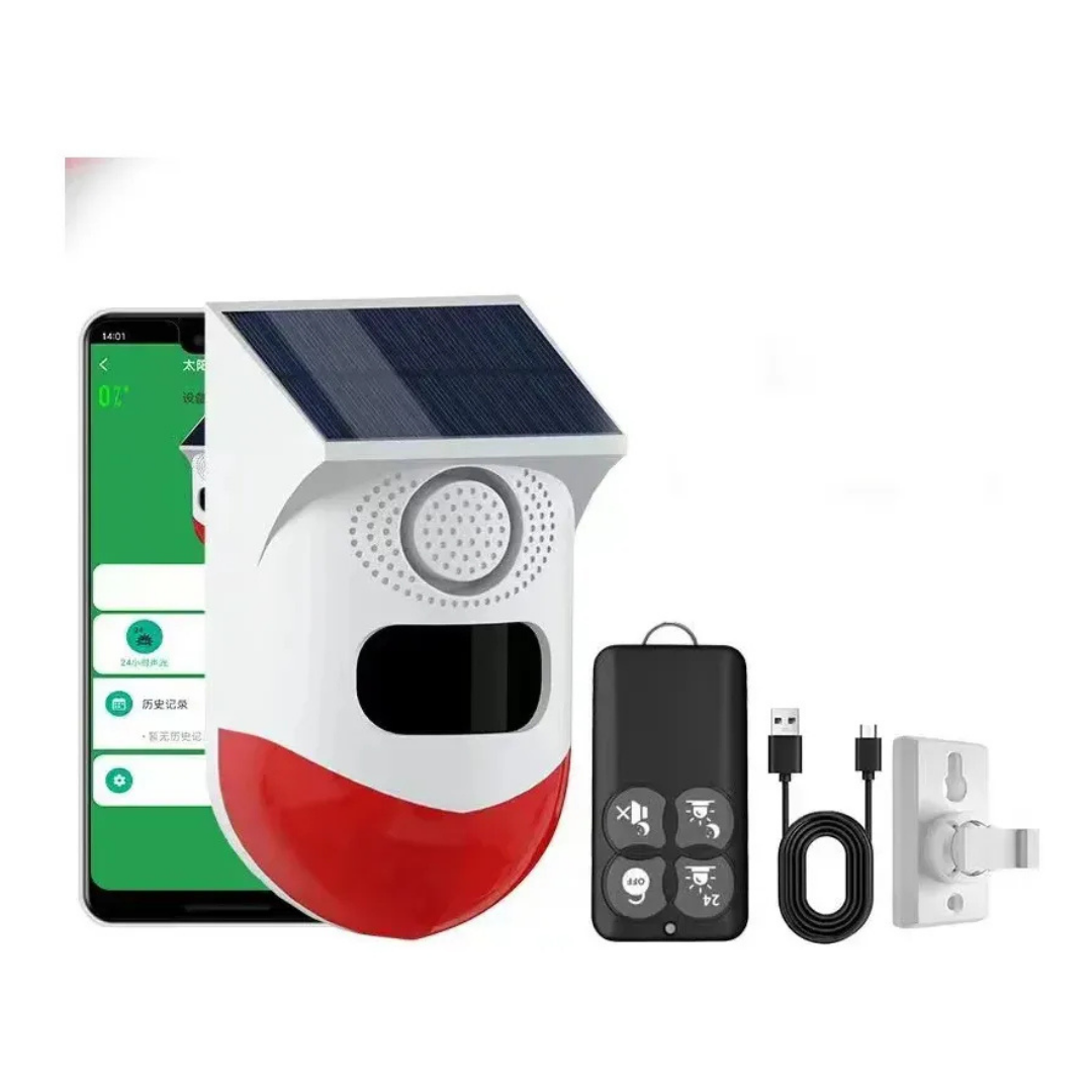 SENSOR DE MOVIMIENTO TUYA CT80WR SOLAR WIFI INALÁMBRICO CON ALARMA SONORA