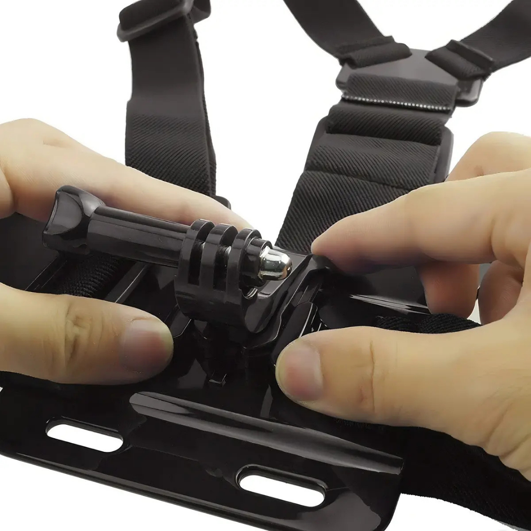 SOPORTE PORTA CELULAR AJUSTABLE CON CORREA DE PECHO - NEGRO