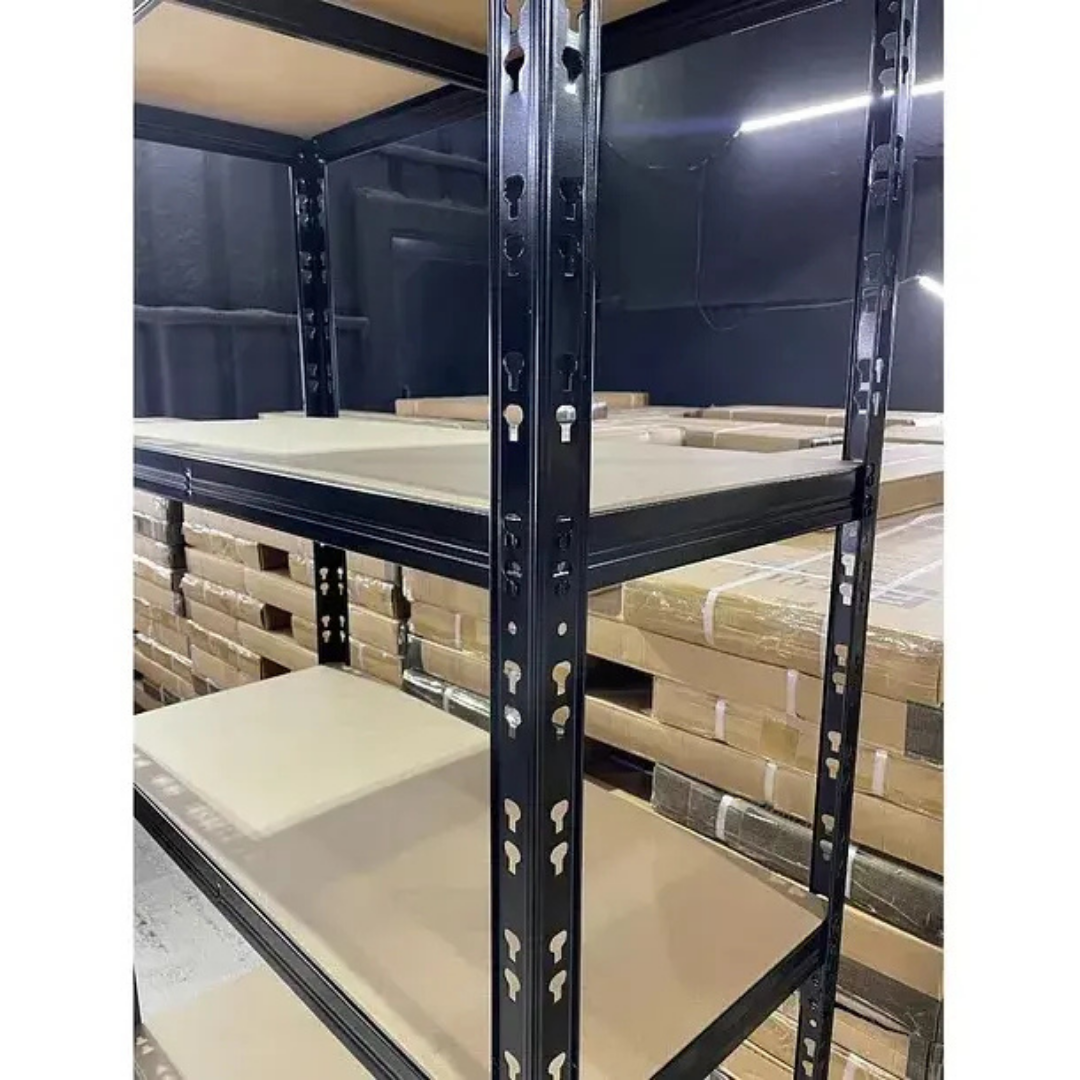 ESTANTE METÁLICO VERTICAL ACERO GALVANIZADO 5 REPISAS NEGRO 180X90X40CM