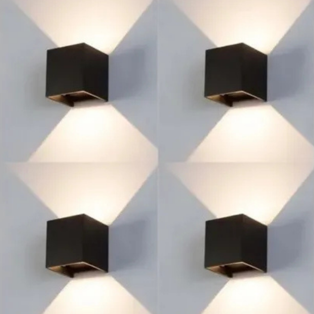 LUZ FOCO APLIQUE PARA PARED LED EXTERIOR -NEGRO