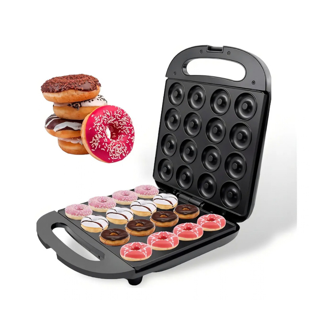 MÁQUINA MINI DONAS ANTIADHERENTE RAF 16 DONUTS NEGRO R2205