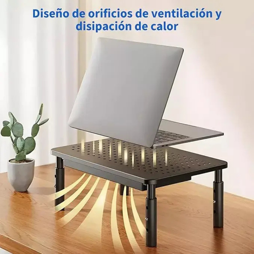 BASE SOPORTE MONITOR 3 ALTURAS AJUSTABLE PORTÁTIL PARA PC