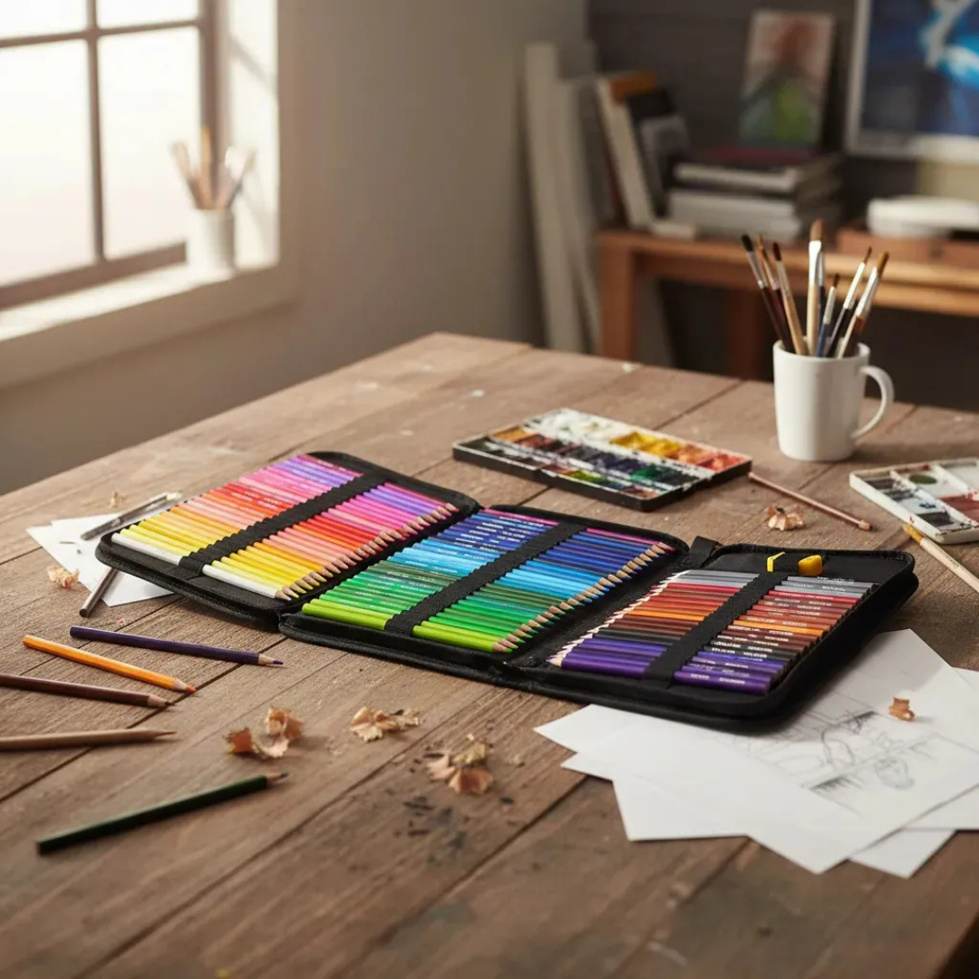 ESTUCHE DE 72 LÁPICES DE COLORES A BASE DE ACEITE PARA DIBUJO