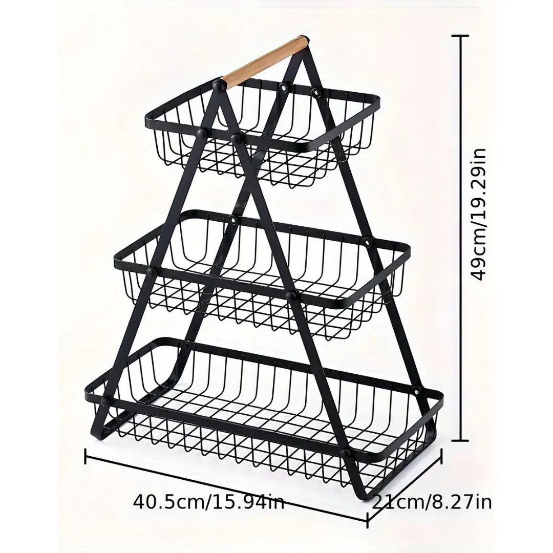 CESTA ORGANIZADORA MULTIUSOS 3 NIVELES -NEGRA