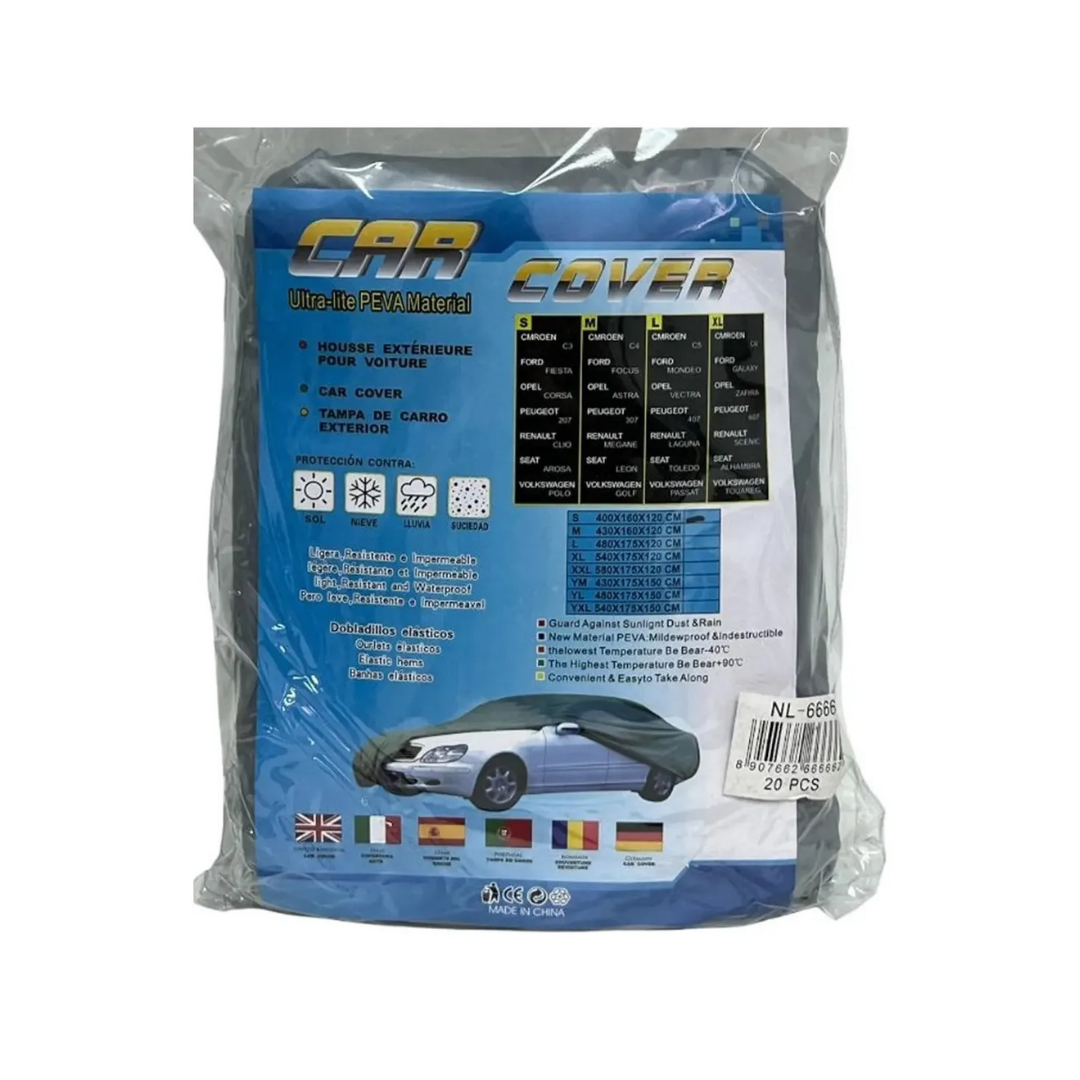 COBERTOR PARA AUTO SEDÁN IMPERMEABLE CON PROTECCIÓN UV Y ELÁSTICO