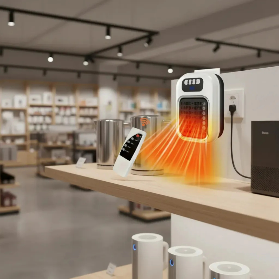 CALEFACTOR PORTÁTIL ELÉCTRICO CON CONTROL REMOTO BLANCO