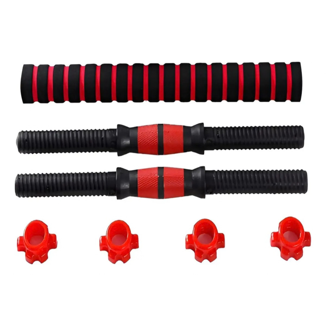 SET DE MANCUERNAS AJUSTABLES 10 KG CON BARRA EXTENSIBLE Y DISCOS NEGROS