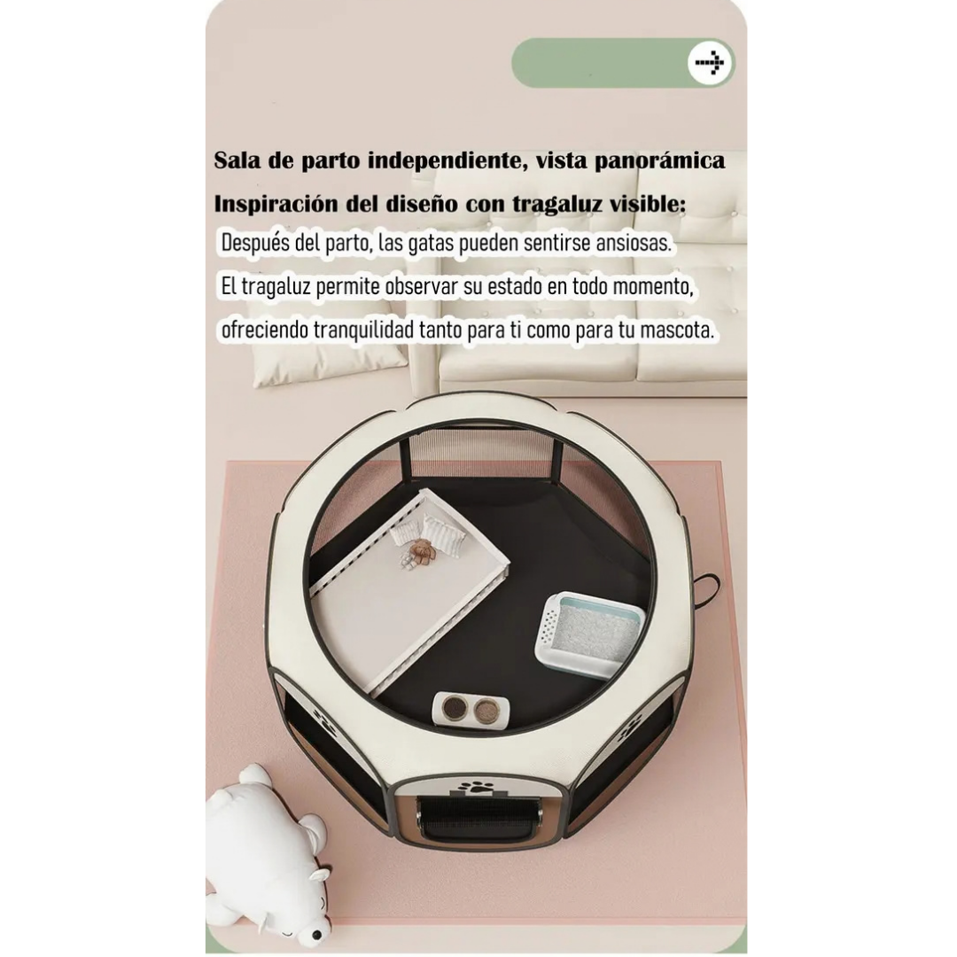 CORRAL PLEGABLE PARA PERROS Y GATOS DE TELA OXFORD CON CIERRE
