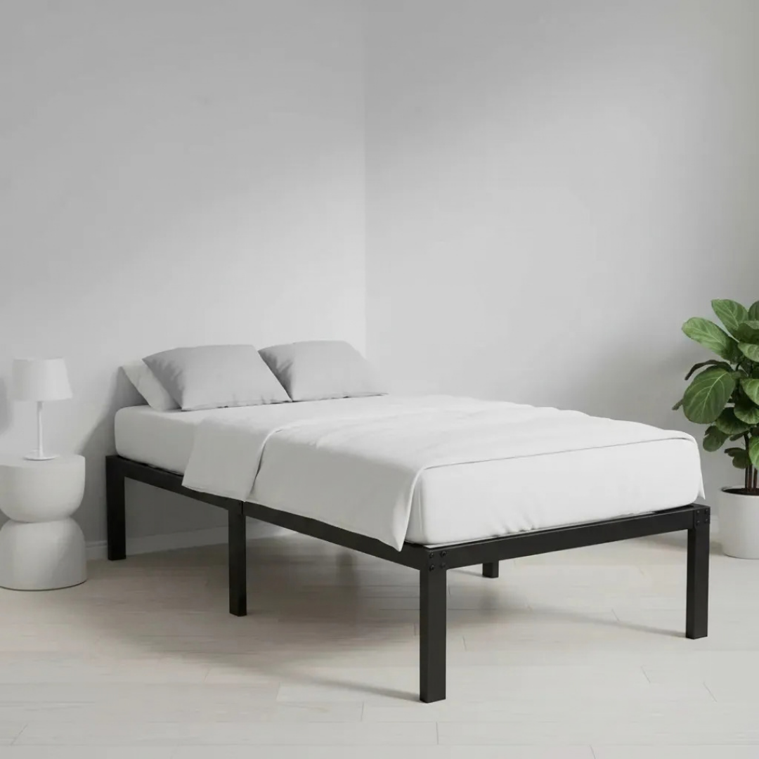BASE DE CAMA INDIVIDUAL 1 PLAZA 190X90X35cm ACERO COLOR NEGRO
