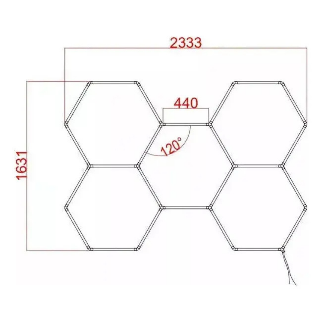 LÁMPARA LED TECHO HEXAGONAL PARA TALLERES Y BARBERÍAS