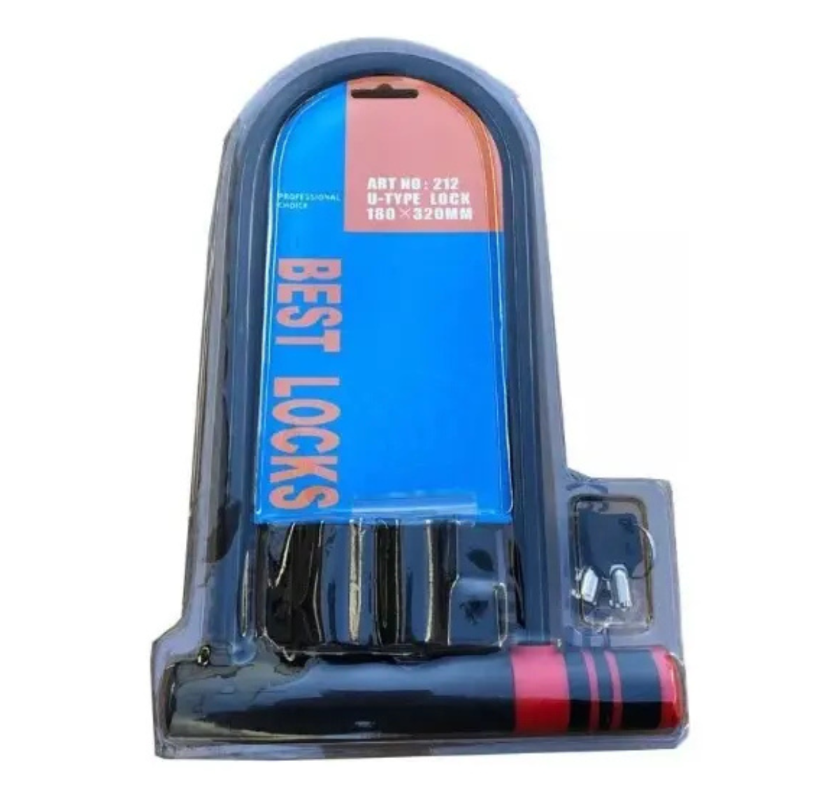 CANDADO PARA BICICLETA U-LOCK ANTIRROBO DE ACERO REFORZADO- ROJO