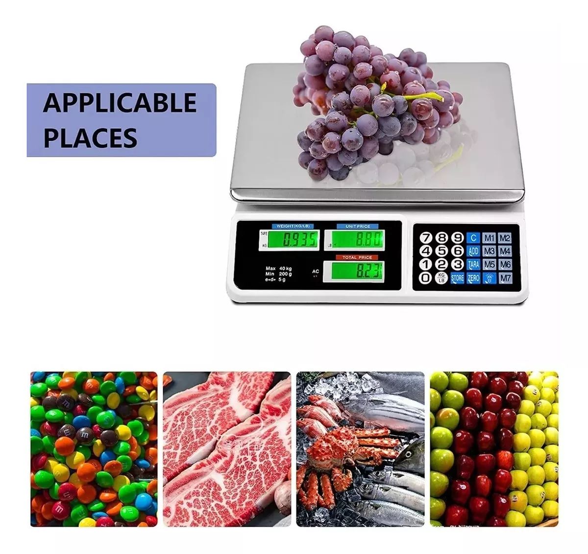 BALANZA DIGITAL 40KG CON BANDEJA
