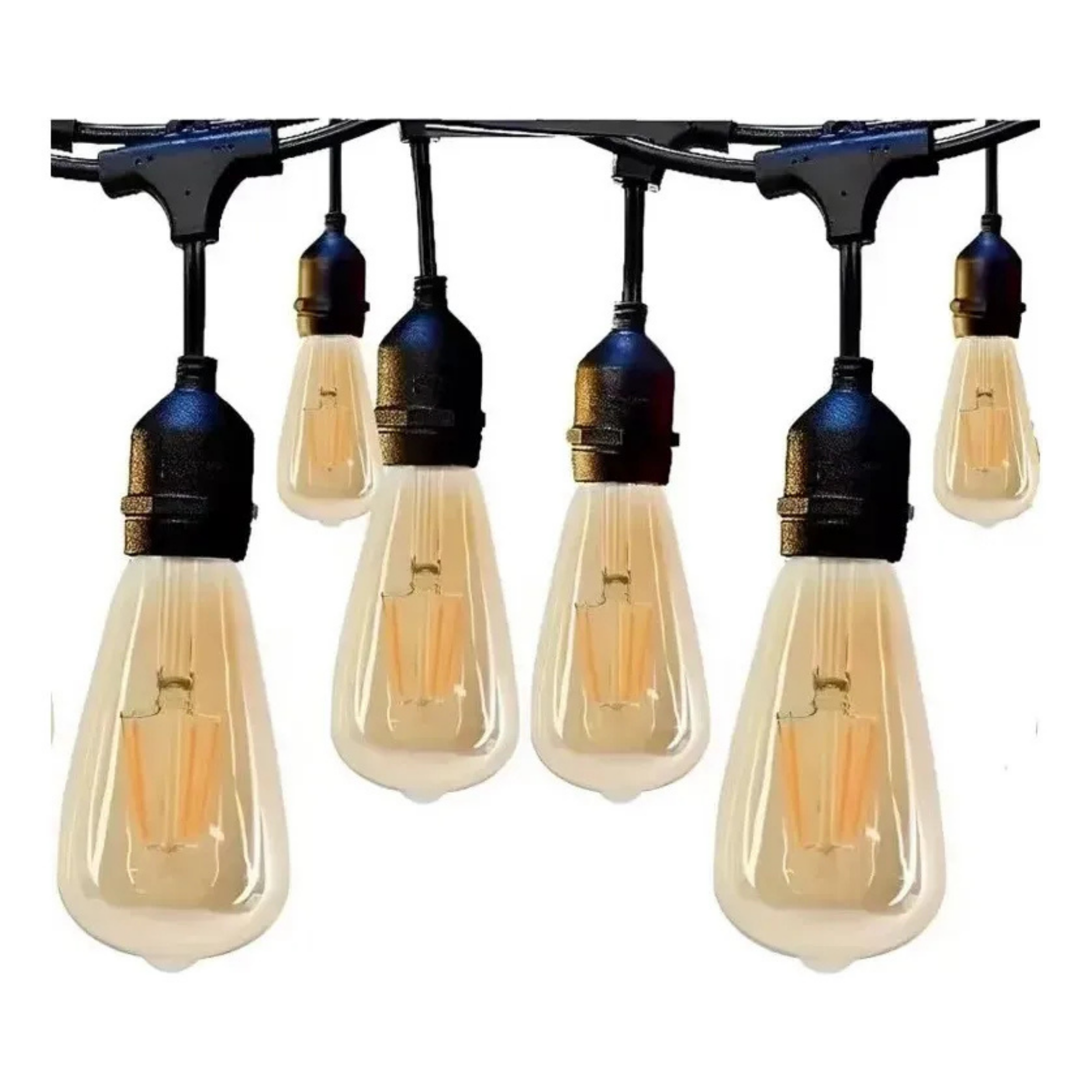 GUIRNALDA LUCES VINTAGE TERRAZA CÁLIDA 10MTS CON 10 AMPOLLETAS LED E27