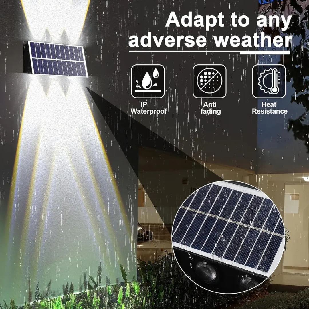 PACK DE 2 AMPLIQUES SOLARES 6 LED IMPERMEABLES PARA EXTERIOR