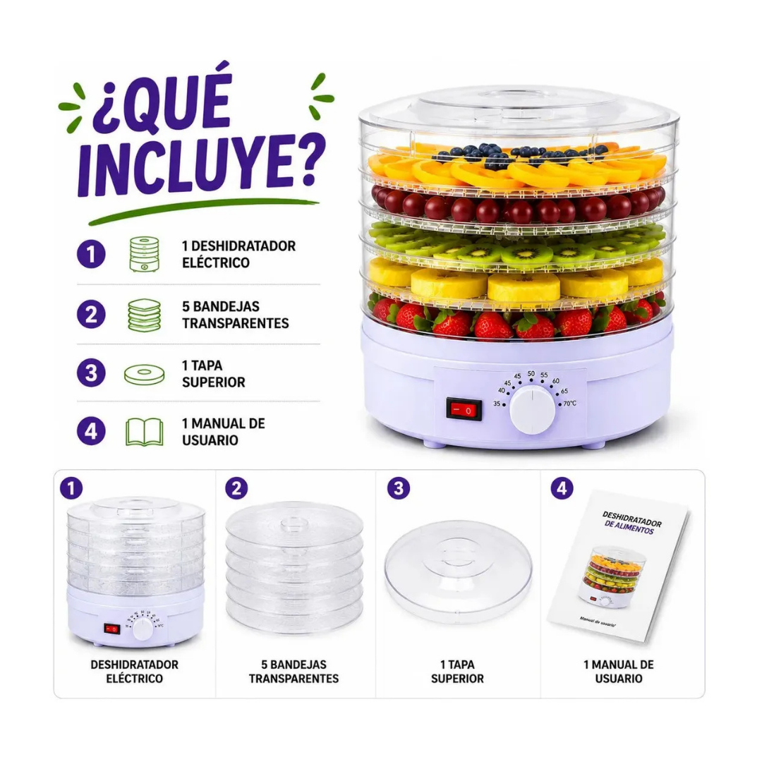 MÁQUINA DESHIDRATADORA DE FRUTAS Y ALIMENTOS- CONSERVA EL SABOR NATURAL