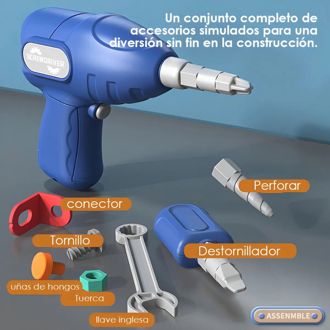 KIT DE HERRAMIENTAS INFANTIL 230 PIEZAS CON BLOQUES DE CONSTRUCCIÓN