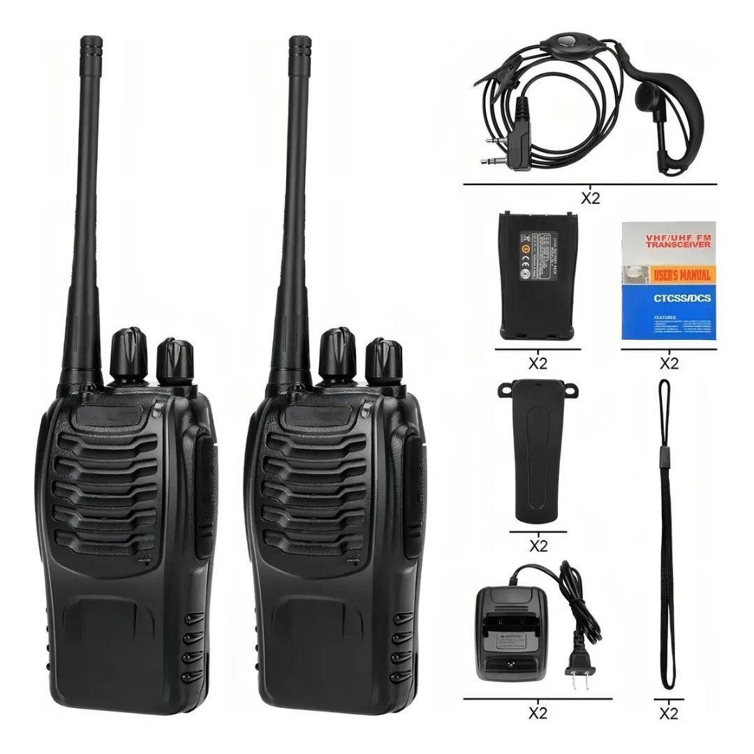 PACK X2 WALKIE TALKIE BF-888S 5W FRECUENCIA 400-470MHZ