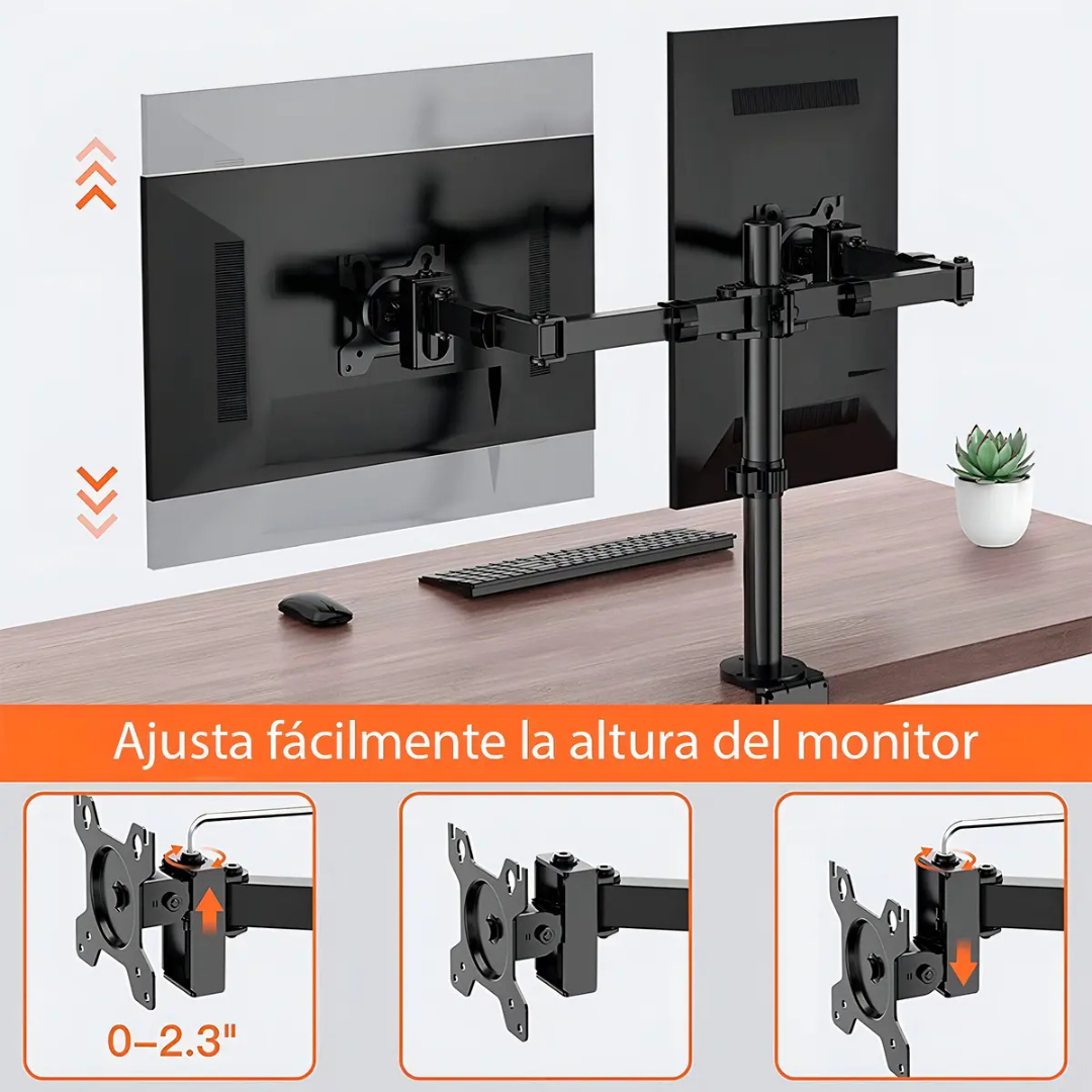 SOPORTE DE MONITOR  GAMER ARTICULADO DOBLE 10" A 27"