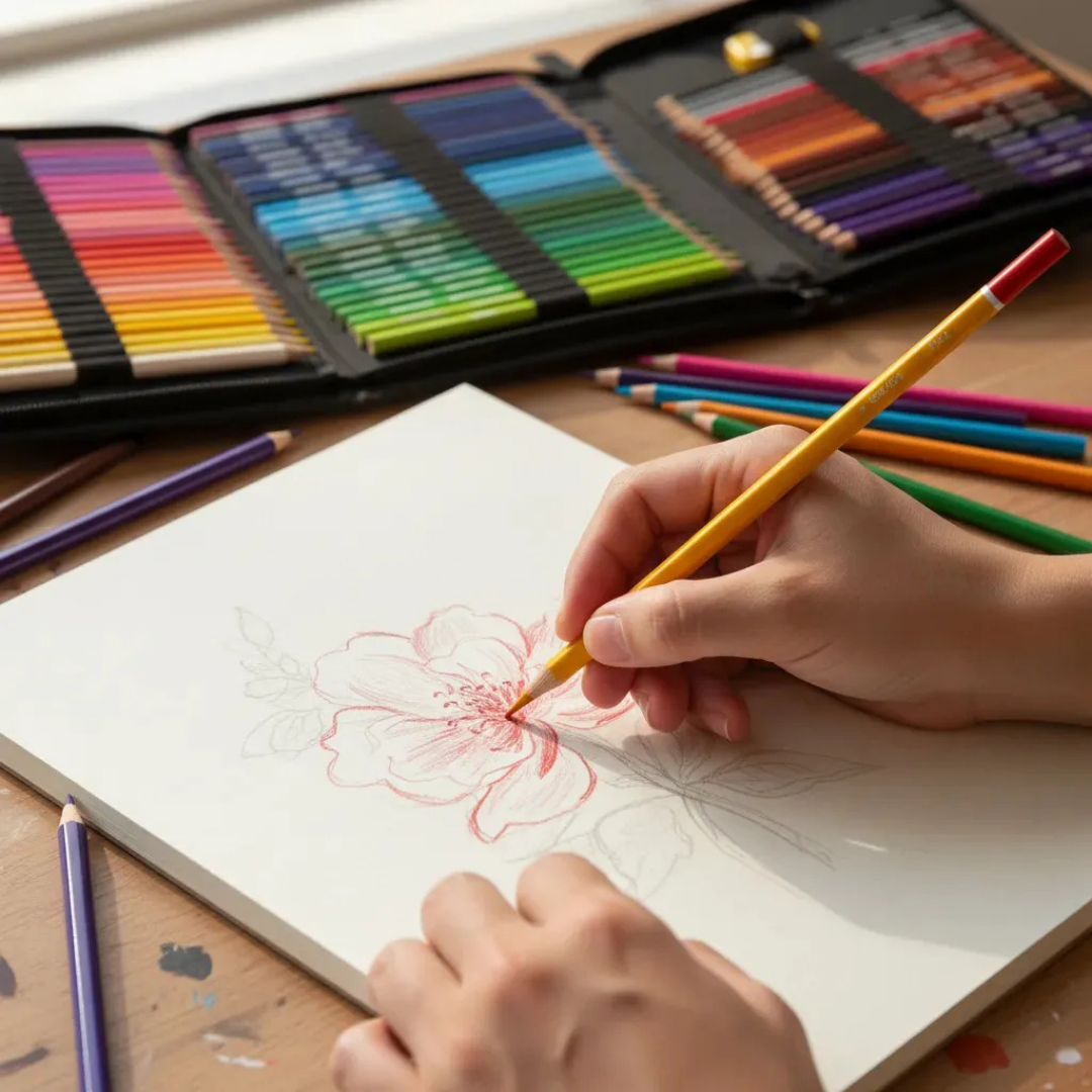 ESTUCHE DE 72 LÁPICES DE COLORES A BASE DE ACEITE PARA DIBUJO