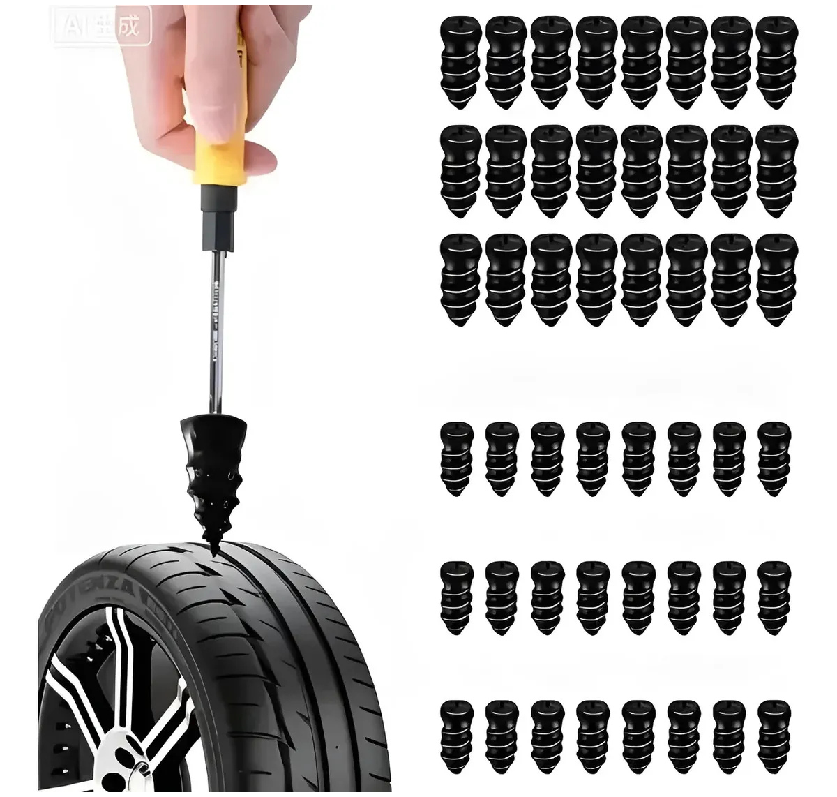 KIT PARA REPARAR NEUMÁTICOS 51 PIEZAS