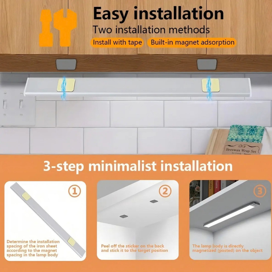 LUZ LED VIDA BUENAS 54 LED BARRA CON SENSOR DE MOVIMIENETO RECARGABLE 30 CM