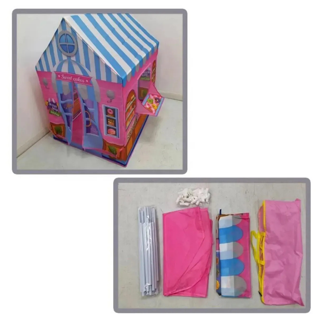 CARPA INFANTIL PLEGABLE CASA DE DULCES PARA NIÑAS Y NIÑOS