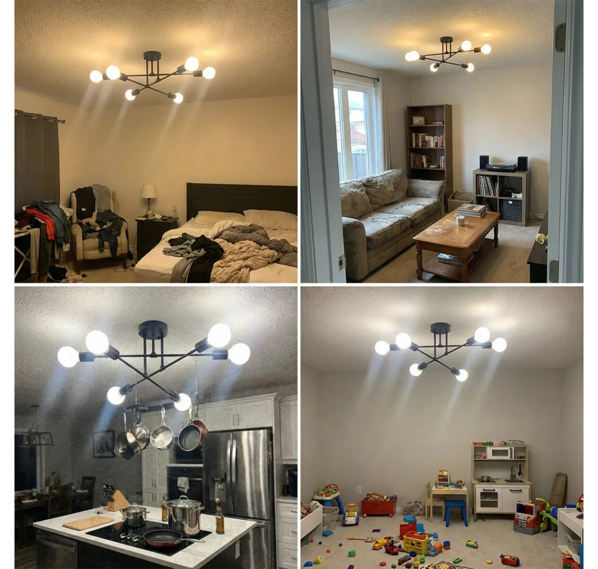LÁMPARA DE TECHO MODERNA 6 LUCES E27 COLGANTE ESTILO INDUSTRIAL