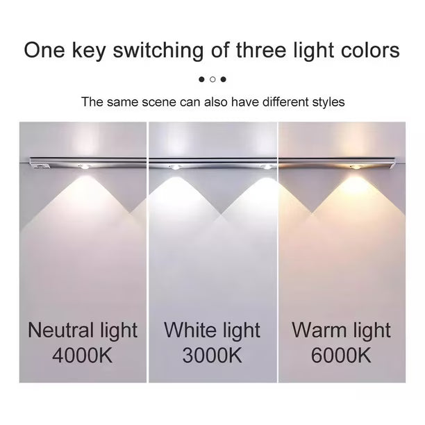 BARRA DE LUZ LED CON SENSOR DE MOVIMIENTO PARA BAÑO Y COCINA- PACK 2 UNIDADES