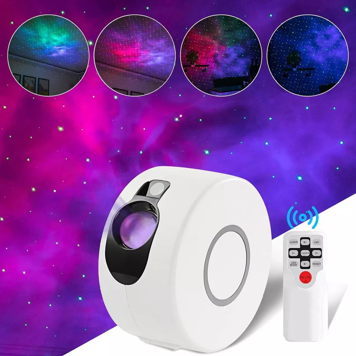 LÁMPARA PROYECTOR GALAXIAS ESTRELLAS MOVIMIENTO UNIVERSO