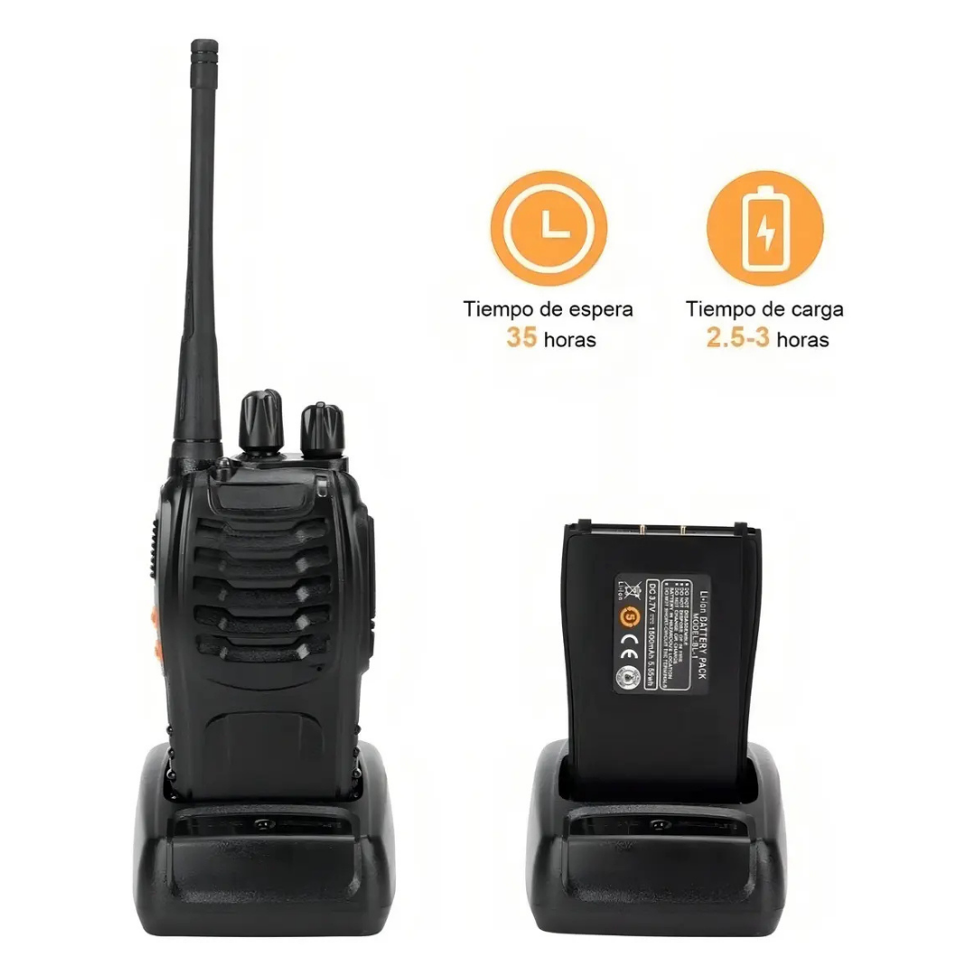 PACK X2 WALKIE TALKIE BF-888S 5W FRECUENCIA 400-470MHZ