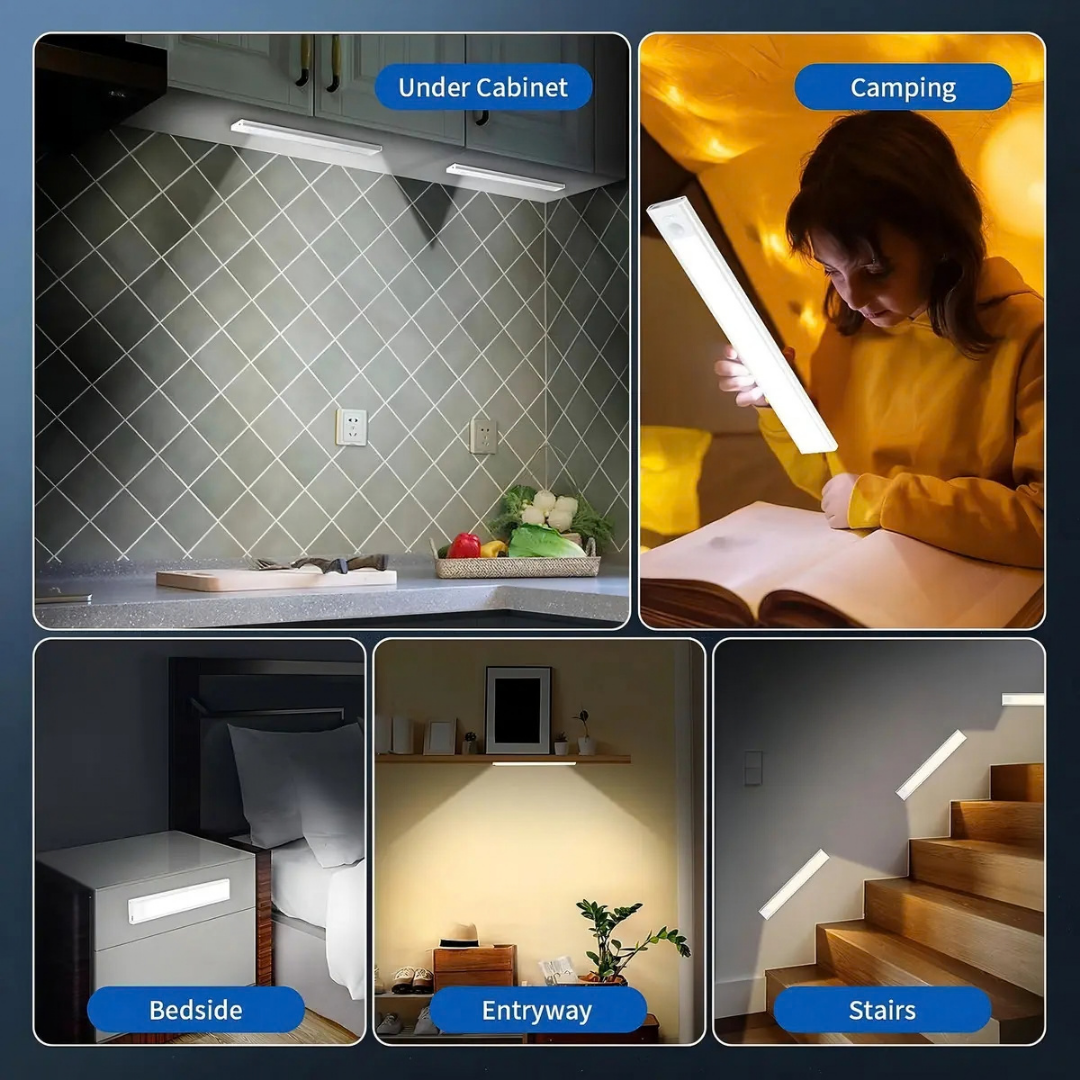 LUZ LED VIDA BUENAS 54 LED BARRA CON SENSOR DE MOVIMIENETO RECARGABLE 30 CM