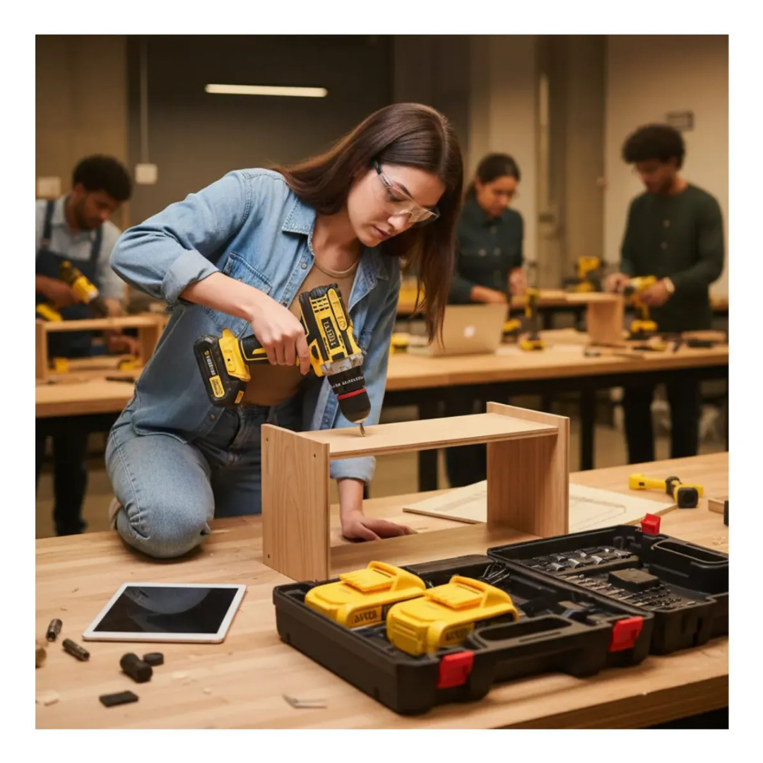KIT TALADRO INALÁMBRICO CON 2 BATERÍAS Y ACCESORIOS