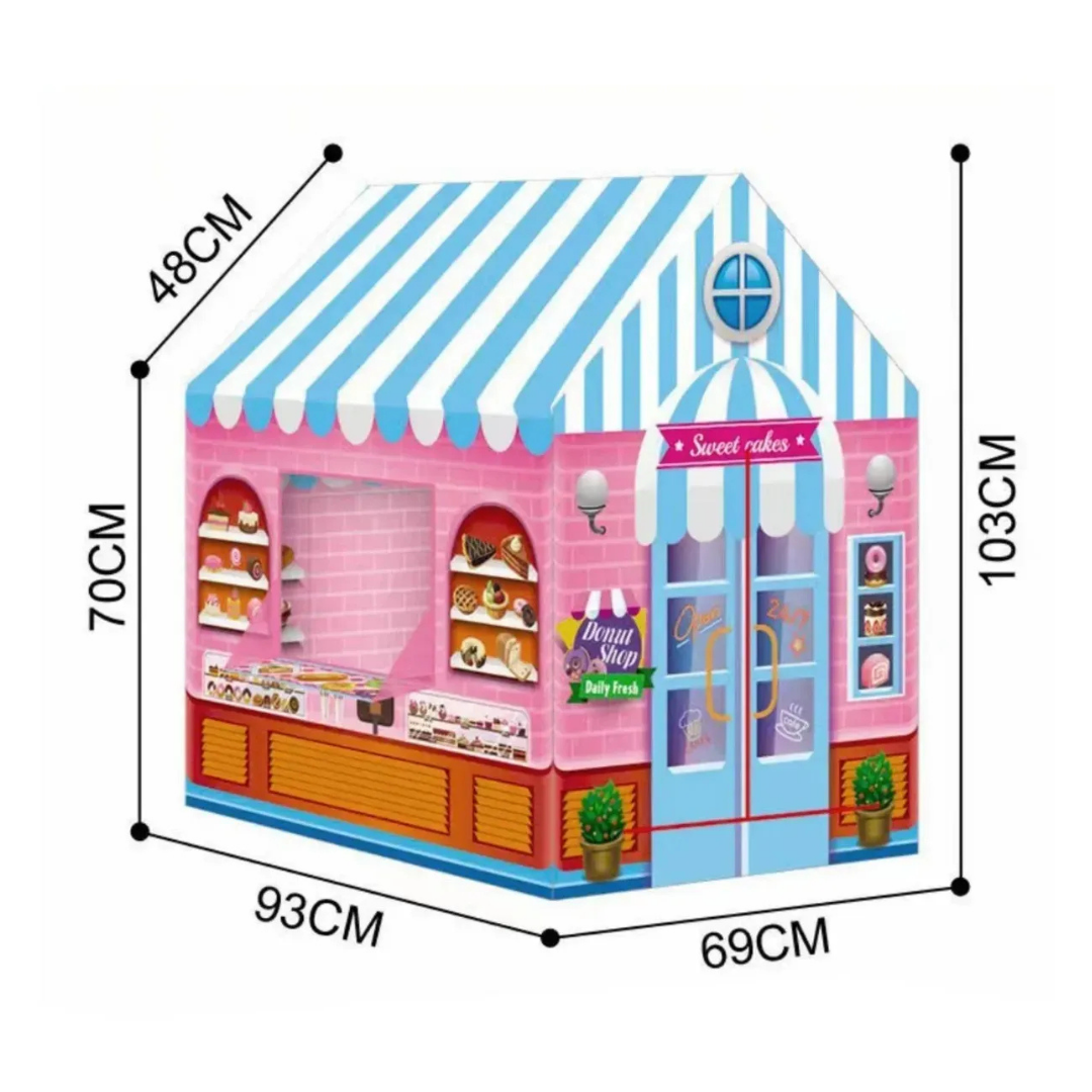 CARPA INFANTIL PLEGABLE CASA DE DULCES PARA NIÑAS Y NIÑOS