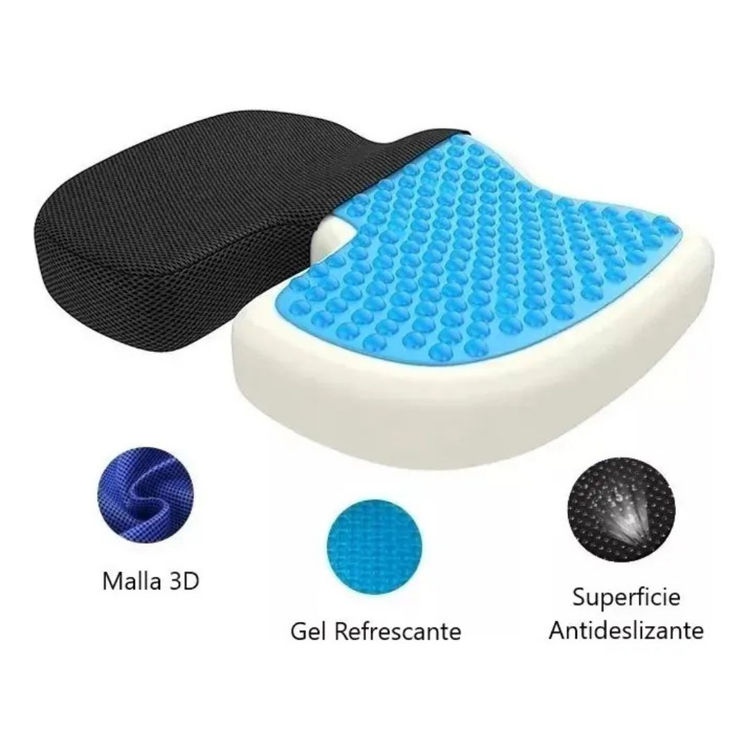 COJÍN ORTOPÉDICO PREMIUM COXIS ERGONÓMICO MEMORY FOAM + GEL
